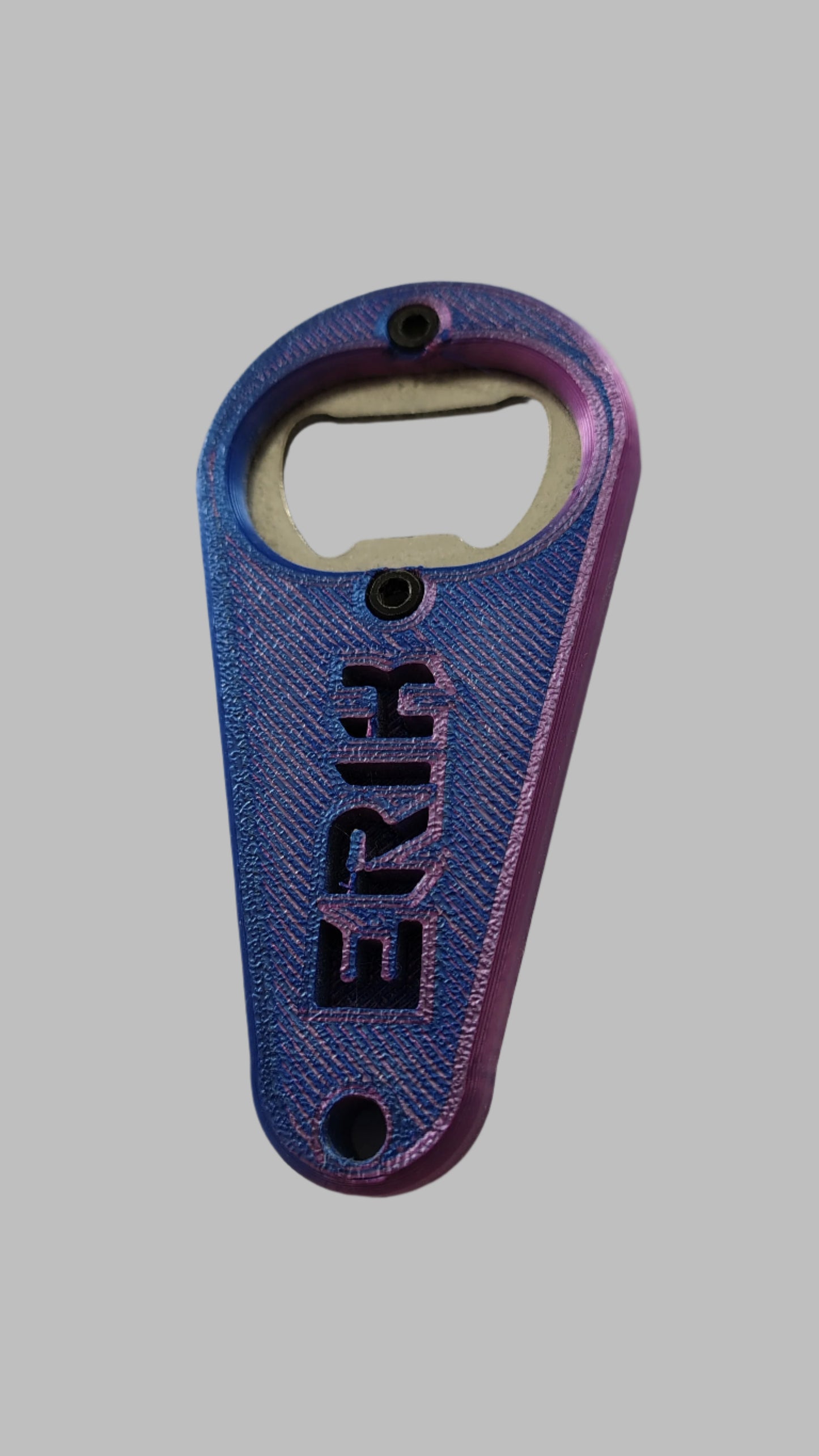 Personalised bottle opener, keyring.