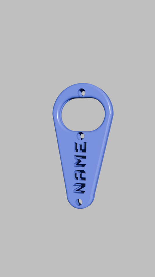 Personalised bottle opener, keyring.